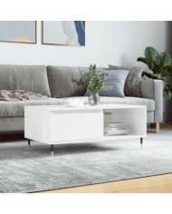 Table basse Blanc brillant 90x50x36,5 cm Bois d'ingénierie | Mobilier & Déco