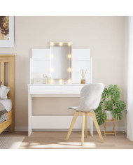 Coiffeuse avec lumières LED blanc 96x40x142 cm | Mobilier & Déco