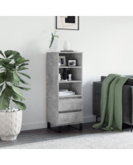 Buffet haut Gris béton 40x36x110 cm Bois d'ingénierie | Mobilier & Déco