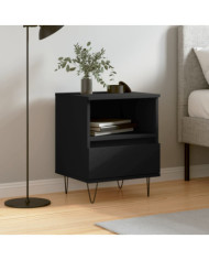 Table de chevet Noir 40x35x50 cm Bois d’ingénierie | Mobilier & Déco