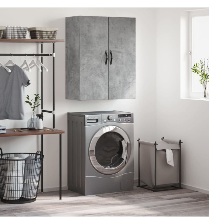 Armoire murale gris béton 69,5x34x90 cm bois d'ingénierie | Mobilier & Déco