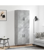 Buffet haut Gris béton 69,5x34x180 cm Bois d'ingénierie | Mobilier & Déco