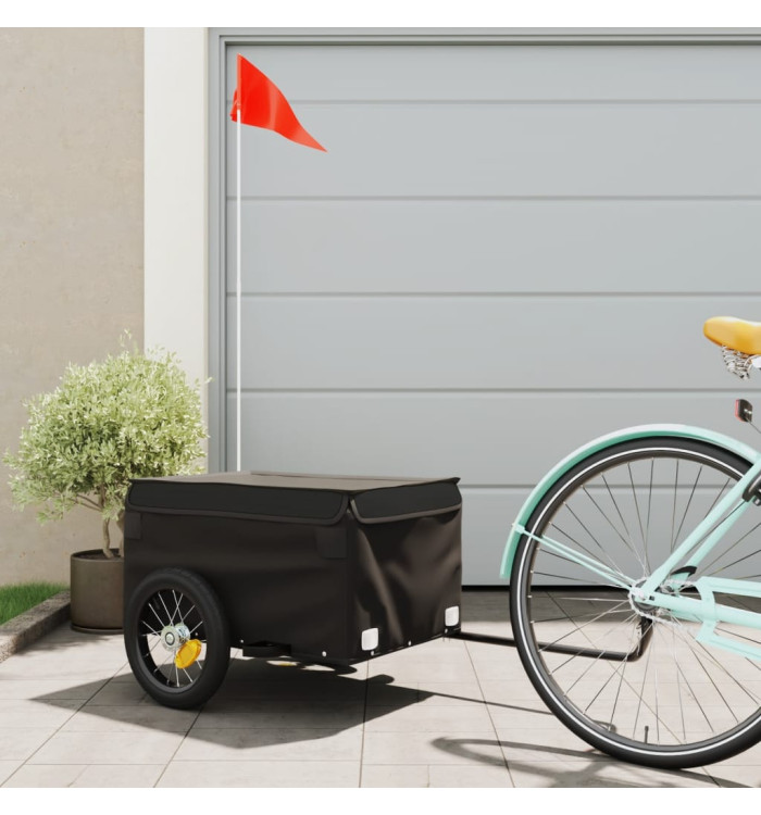 Remorque de vélo noir 30 kg fer | Mobilier & Déco