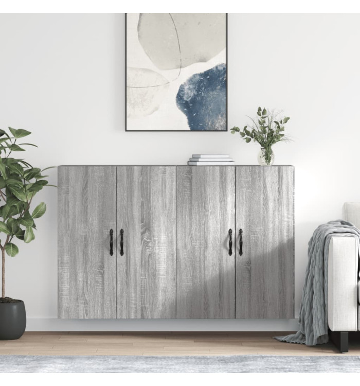Armoires murales 2 pcs sonoma gris bois d'ingénierie | Mobilier & Déco