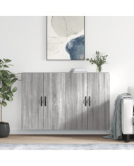 Armoires murales 2 pcs sonoma gris bois d'ingénierie | Mobilier & Déco