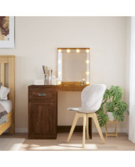 Coiffeuse avec lumières LED chêne marron 90x42x132,5 cm | Mobilier & Déco
