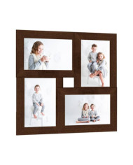 Collage de cadres photo pour photo de 4x(13x18 cm) Marron MDF | Mobilier & Déco