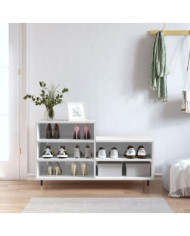 Armoire à chaussure Blanc brillant 102x36x60 cm Bois ingénierie | Mobilier & Déco