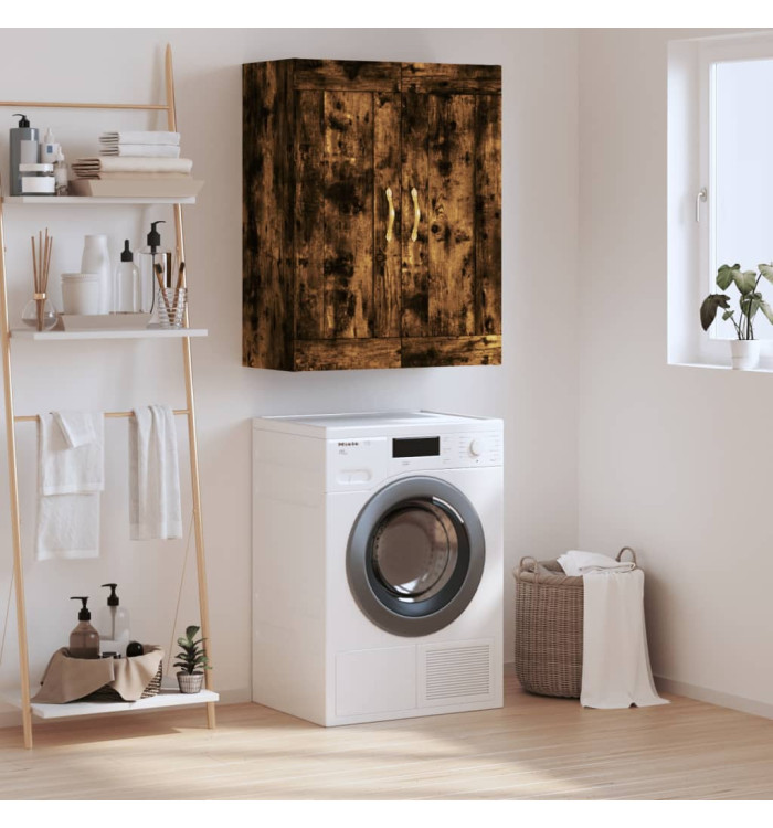 Armoire murale chêne fumé 69,5x34x90 cm bois d'ingénierie | Mobilier & Déco