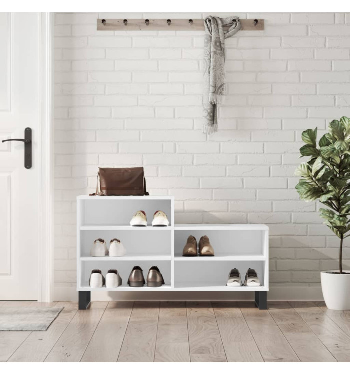 Armoire à chaussures Blanc 102x36x60 cm Bois d'ingénierie | Mobilier & Déco