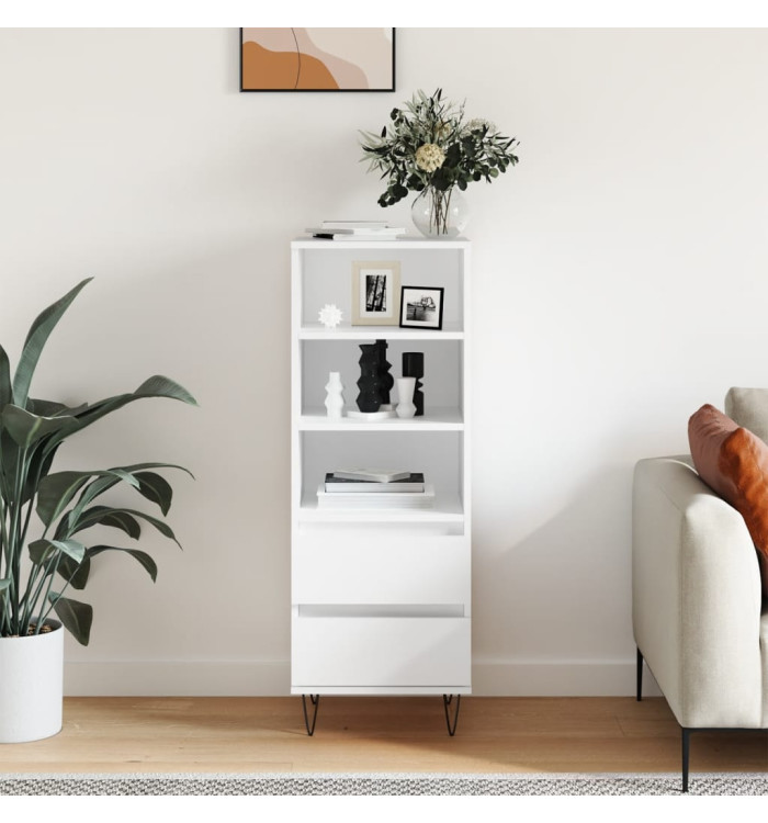 Buffet haut Blanc 40x36x110 cm Bois d'ingénierie | Mobilier & Déco