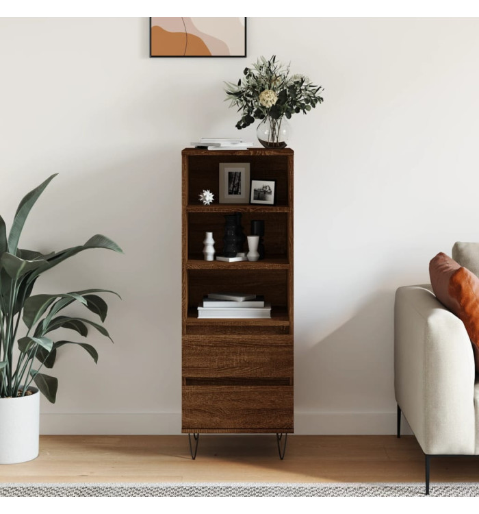 Buffet haut Chêne marron 40x36x110 cm Bois d'ingénierie | Mobilier & Déco