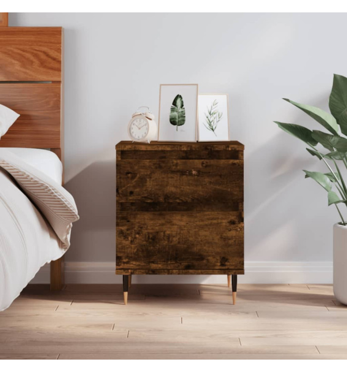 Table de chevet chêne fumé 40x35x50 cm bois d’ingénierie | Mobilier & Déco