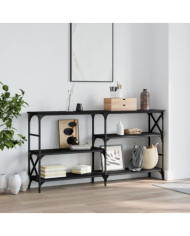 Table console noir 150x29x76,5 cm bois d'ingénierie | Mobilier & Déco