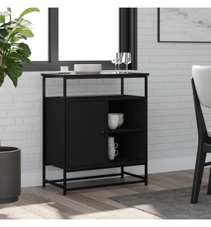 Buffet noir 69x35x80 cm bois d'ingénierie | Mobilier & Déco