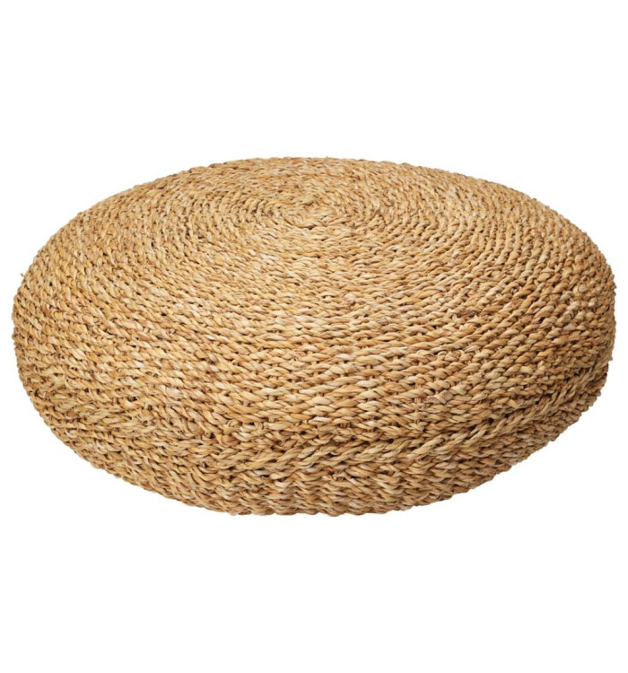 HomeetStyling Pouf rond naturel Ø58x20 cm herbe de mer | Mobilier & Déco