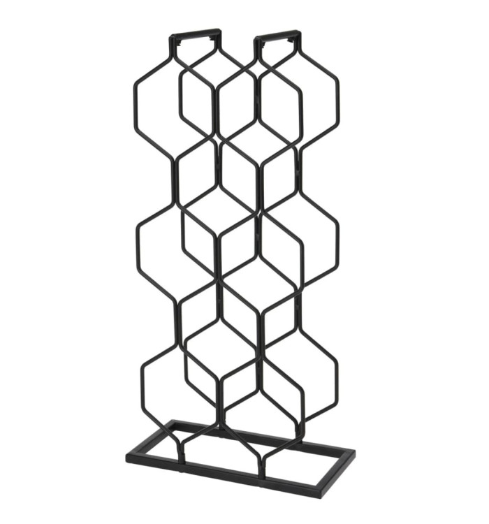 HomeetStyling Casier à vin pour 8 bouteilles métal noir | Mobilier & Déco