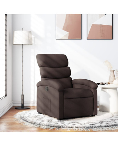 Fauteuil inclinable Marron foncé Tissu | Mobilier & Déco