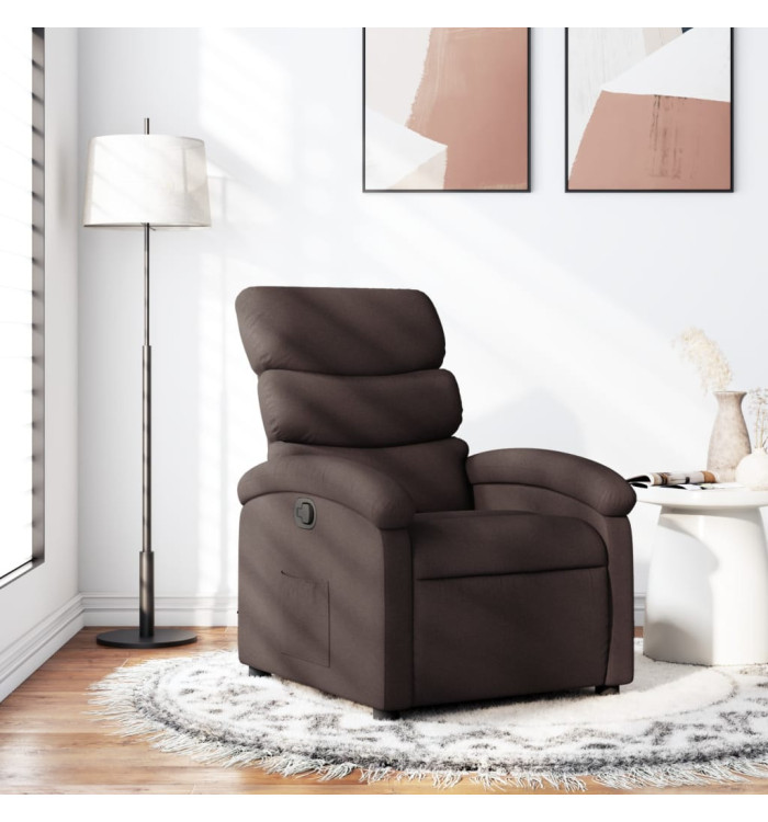 Fauteuil inclinable Marron foncé Tissu | Mobilier & Déco