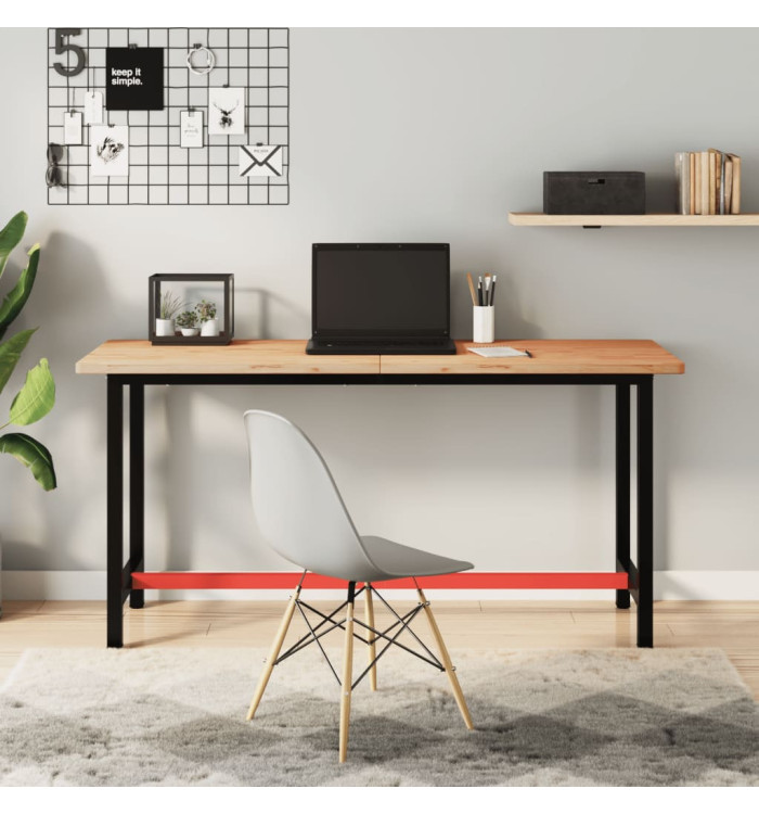 Établi 150x55x81,5 cm bois massif de hêtre et métal | Mobilier & Déco