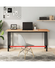 Établi 150x55x81,5 cm bois massif de hêtre et métal | Mobilier & Déco