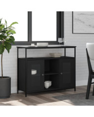 Buffet noir 100x35x80 cm bois d'ingénierie | Mobilier & Déco
