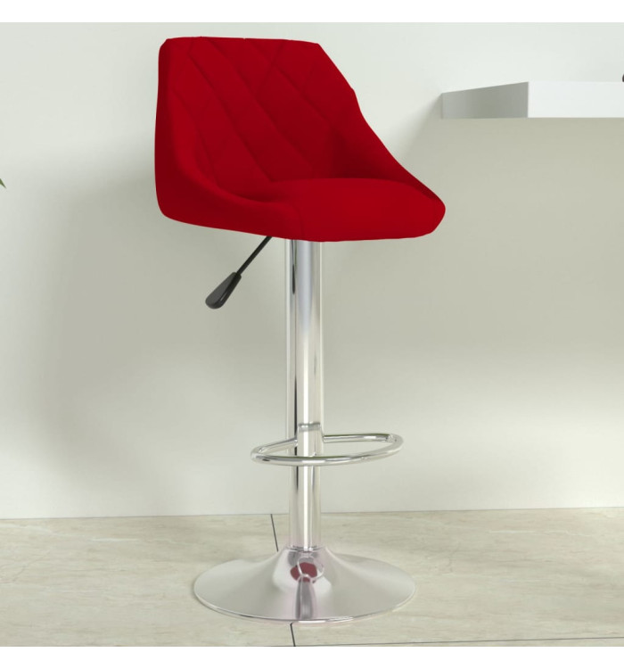 Tabouret de bar Rouge bordeaux Velours | Mobilier & Déco
