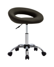Chaise de travail roulante Marron Similicuir | Mobilier & Déco