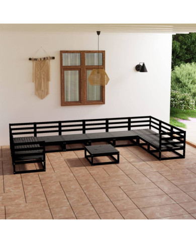 Salon de jardin 11 pcs bois de pin massif | Mobilier & Déco