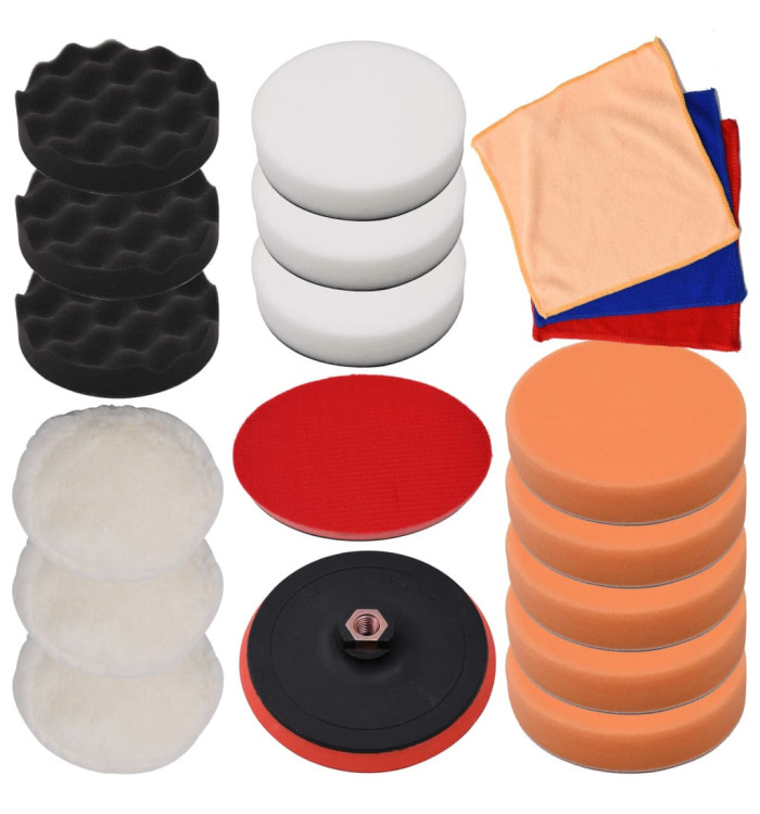 Ensemble de tampons de polissage 18 pcs 150 mm | Mobilier & Déco