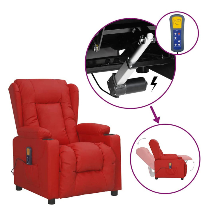Fauteuil de massage Rouge bordeaux Similicuir | Mobilier & Déco