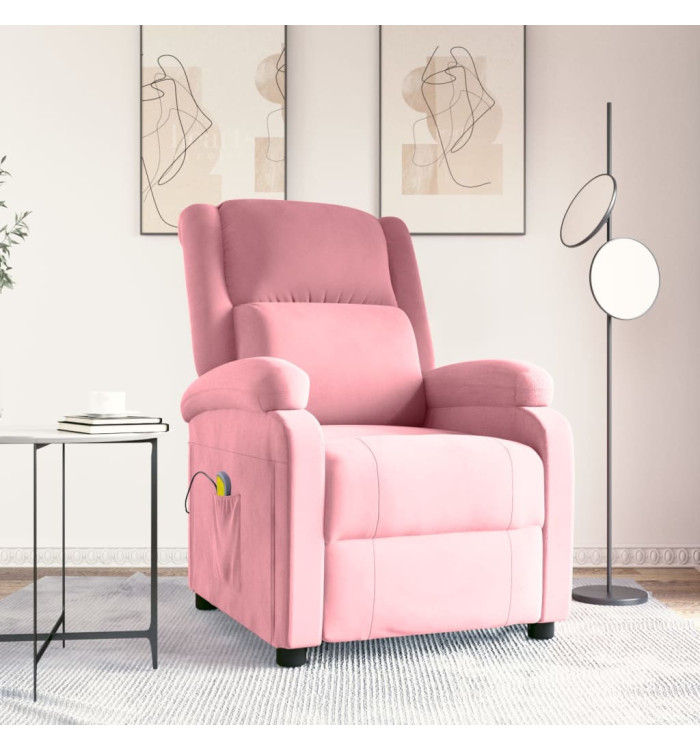 Fauteuil de massage Rose Velours | Mobilier & Déco