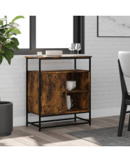Buffet chêne fumé 69x35x80 cm bois d'ingénierie | Mobilier & Déco