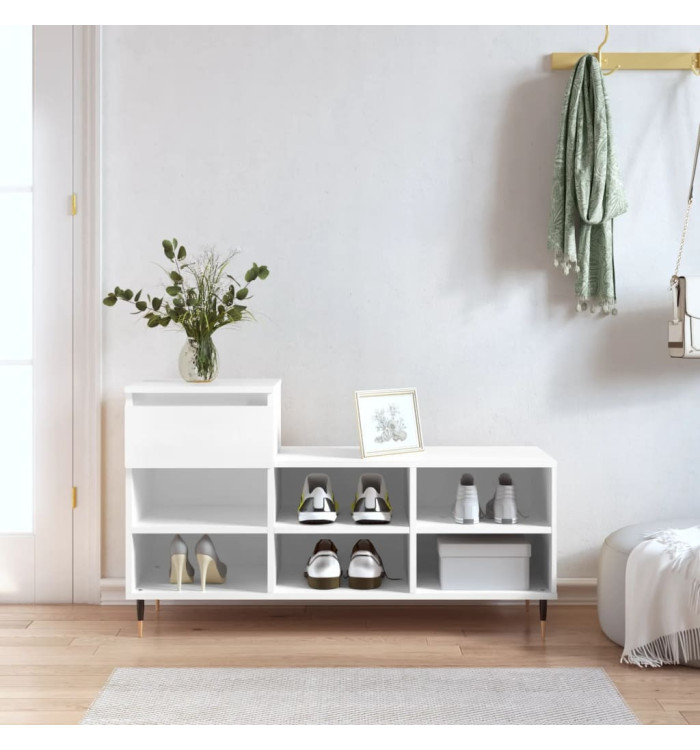 Armoire à chaussures Blanc 102x36x60 cm Bois d'ingénierie | Mobilier & Déco