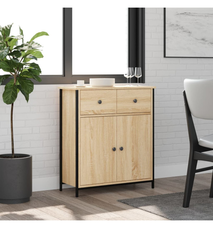 Buffet chêne sonoma 70x30x80 cm bois d'ingénierie | Mobilier & Déco