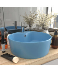 Lavabo de luxe avec trop-plein Bleu clair mat 36x13cm Céramique | Mobilier & Déco