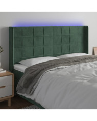 Tête de lit à LED Vert foncé 203x16x118/128 cm Velours | Mobilier & Déco