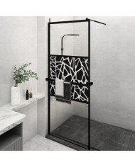 Paroi de douche avec étagère Noir 80x195 cm Verre ESGetAluminium | Mobilier & Déco