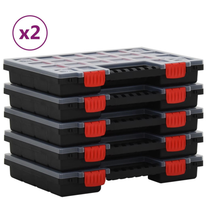 Boîtes d'assortiment 10 pcs 34,5x25x5 cm Polypropylène | Mobilier & Déco