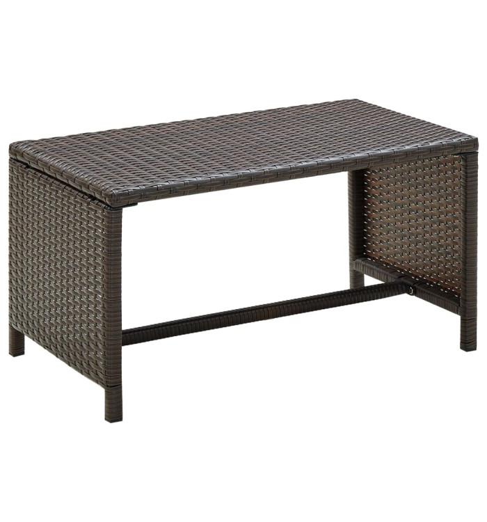 Table basse Marron 70x40x38 cm Résine tressée | Mobilier & Déco