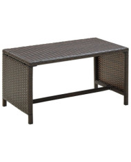 Table basse Marron 70x40x38 cm Résine tressée | Mobilier & Déco