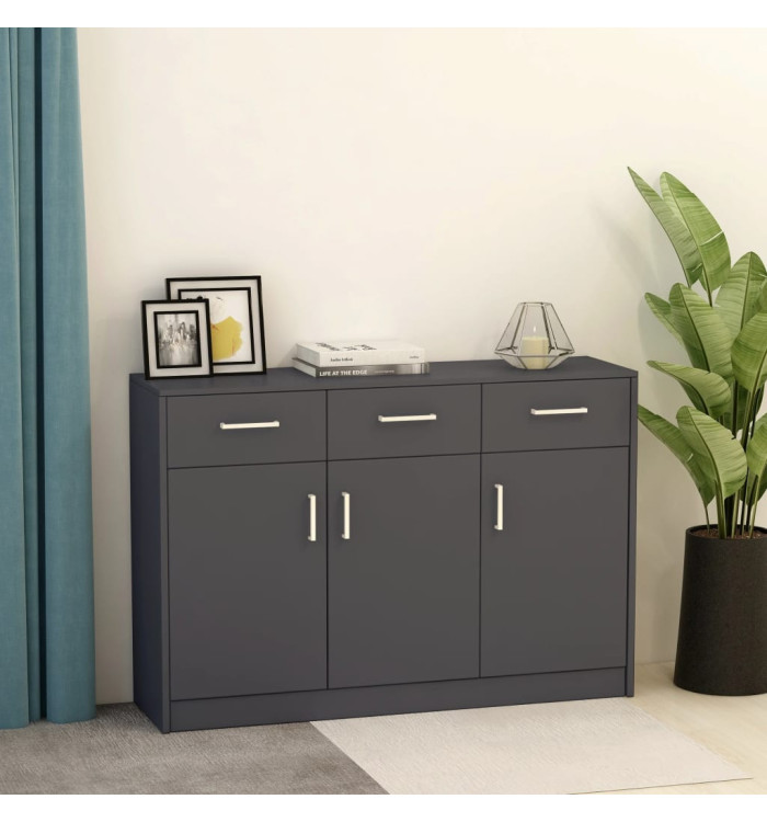 Buffet Gris 110x30x75 cm Bois d’ingénierie | Mobilier & Déco