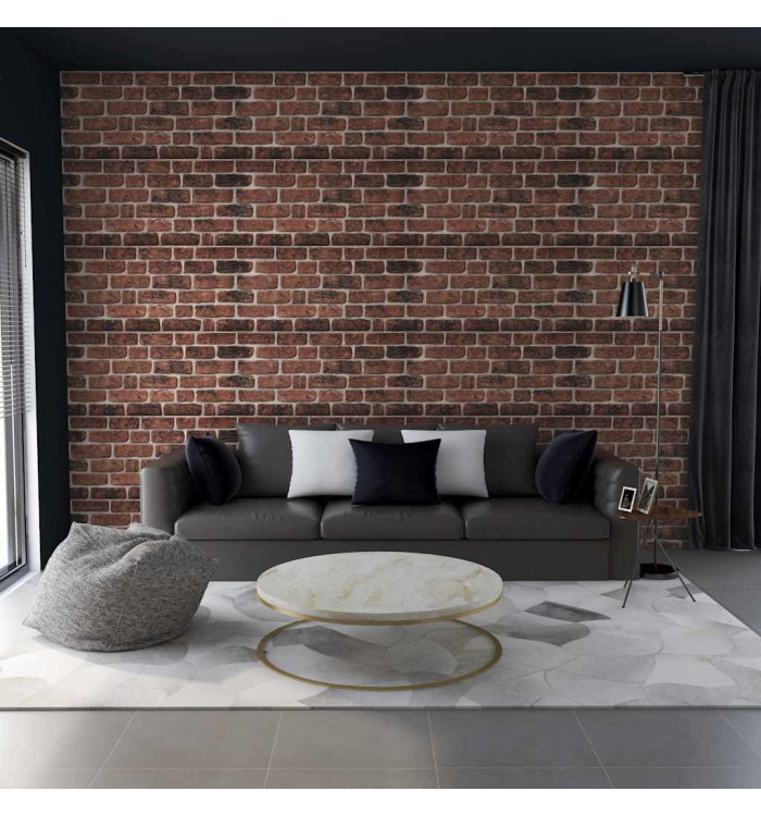 Panneaux muraux 3D design brique marron foncé 10 pcs EPS | Mobilier & Déco