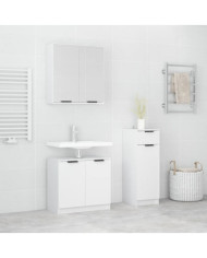 Ensemble d'armoires salle de bain 3 pcs blanc bois d'ingénierie | Mobilier & Déco