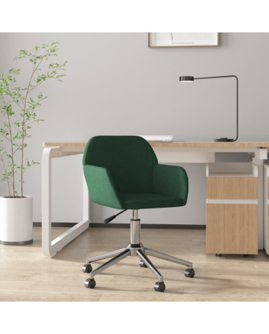 Chaise pivotante de bureau Vert foncé Tissu | Mobilier & Déco