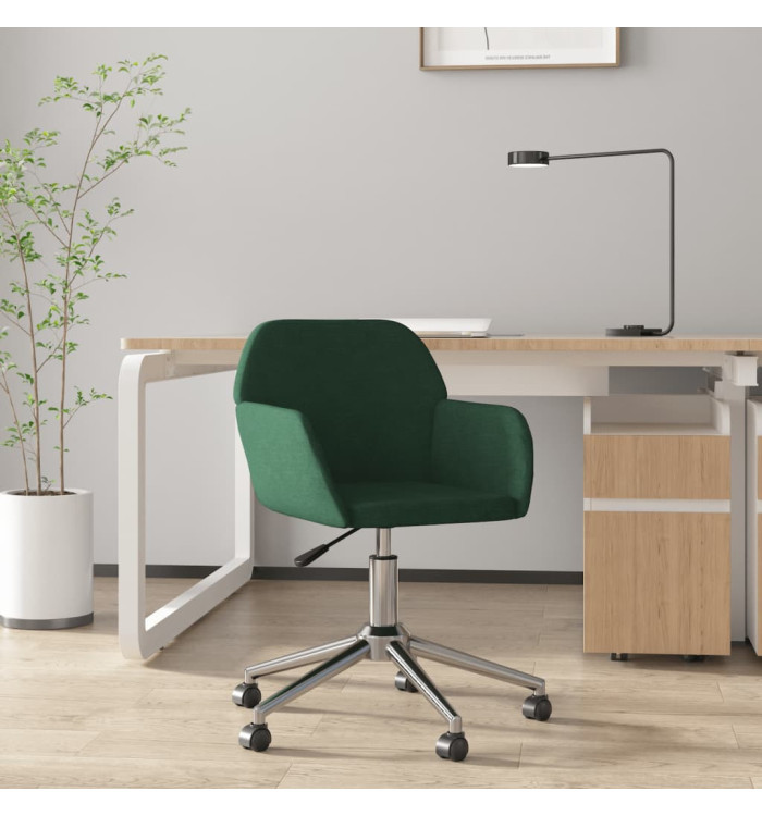 Chaise pivotante de bureau Vert foncé Tissu | Mobilier & Déco