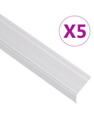 Nez de marche forme en L 5 pcs aluminium 100 cm argenté | Mobilier & Déco