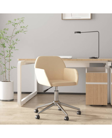 Chaise pivotante de bureau Crème Tissu | Mobilier & Déco
