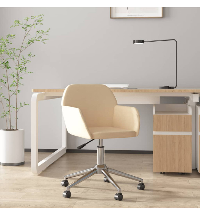 Chaise pivotante de bureau Crème Tissu | Mobilier & Déco