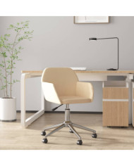 Chaise pivotante de bureau Crème Tissu | Mobilier & Déco